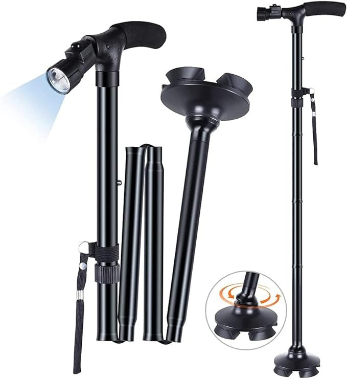 Bastón plegable con luz LED